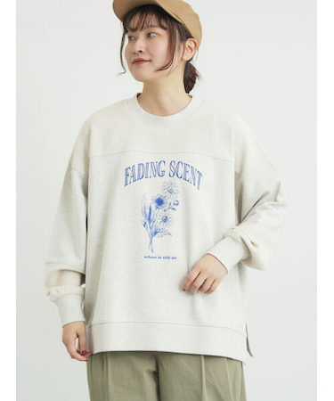 切替ミニ裏毛プリントスウェット