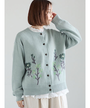 花柄ジャカードカーディガン