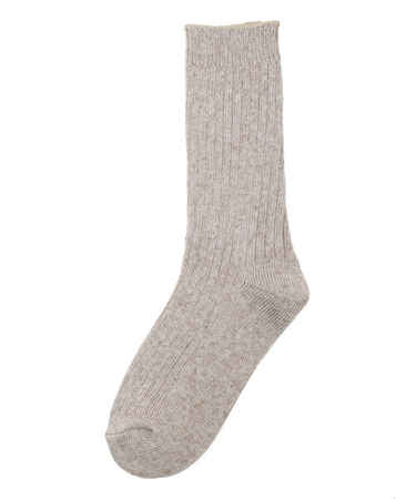 リネン混リブソックス