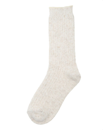 リネン混リブソックス