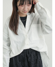 ワンポイント刺繍オーバーシャツ