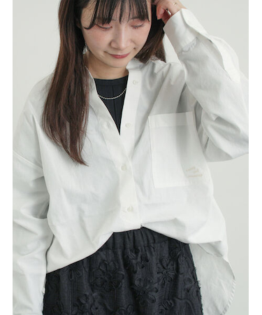 ワンポイント刺繍オーバーシャツ