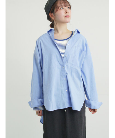 ワンポイント刺繍オーバーシャツ