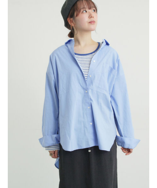 ワンポイント刺繍オーバーシャツ