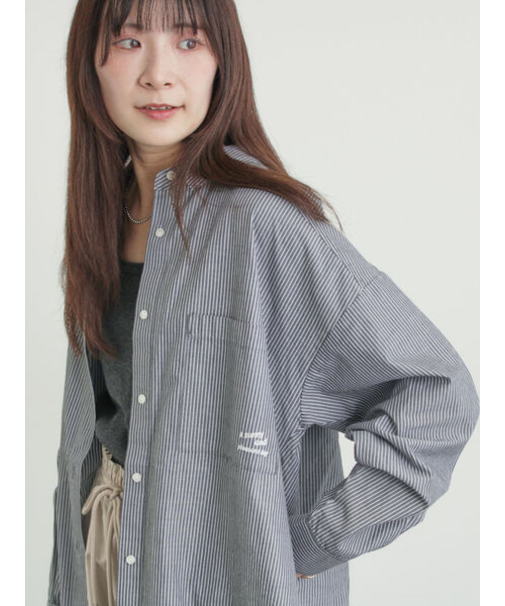 ワンポイント刺繍オーバーシャツ