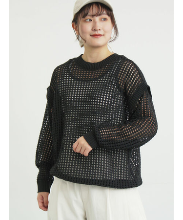 前後2WAY裾ドロストニット