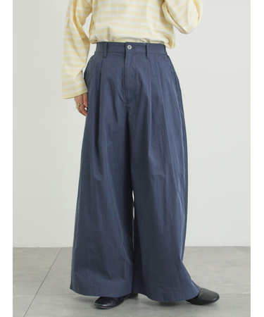 綿ナイロンワイドパンツ