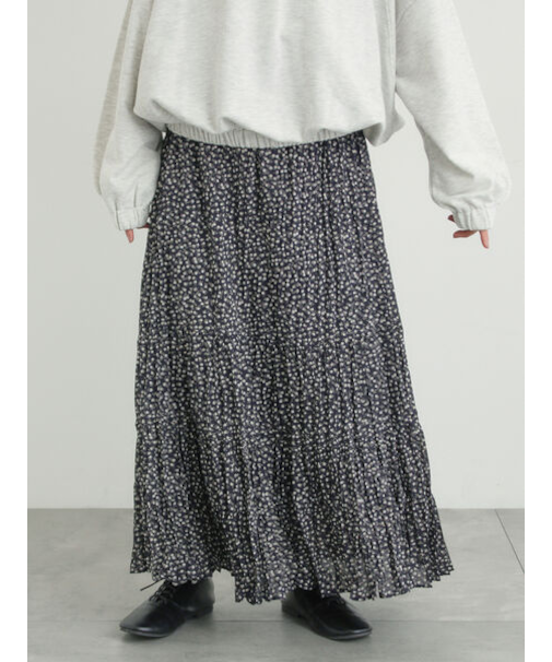 柄アソートワッシャーティアードスカート