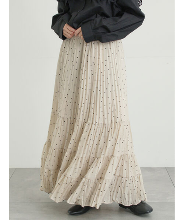 柄アソートワッシャーティアードスカート