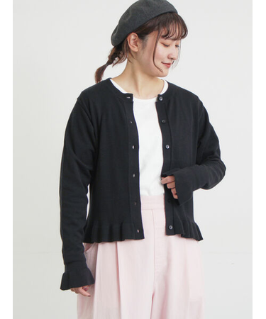 フリルニットカーディガン