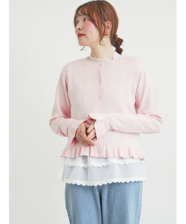 フリルニットカーディガン