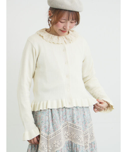 フリルニットカーディガン