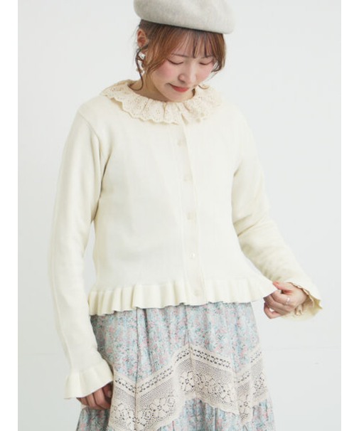 フリルニットカーディガン