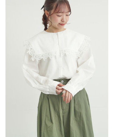 ビッグスクエア襟ブラウス