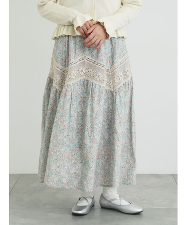 柄アソートティアードレーススカート