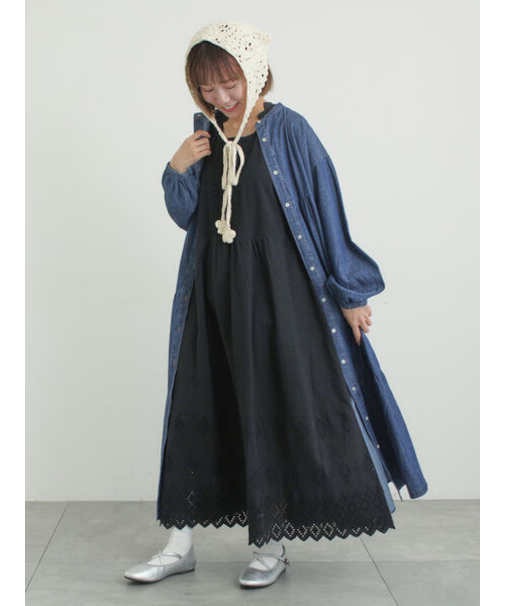 【抗菌防臭】スカラップレースペチワンピース