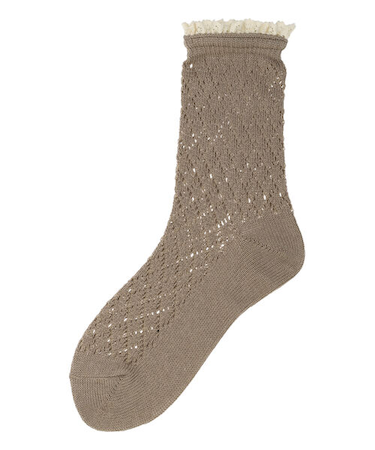 レース付きメッシュソックス