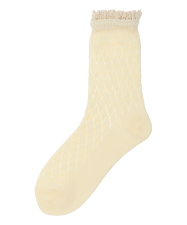 レース付きメッシュソックス