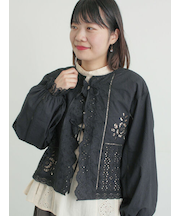 レースパッチワークブラウス