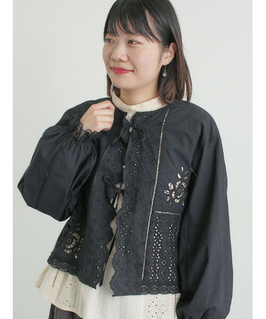 レースパッチワークブラウス