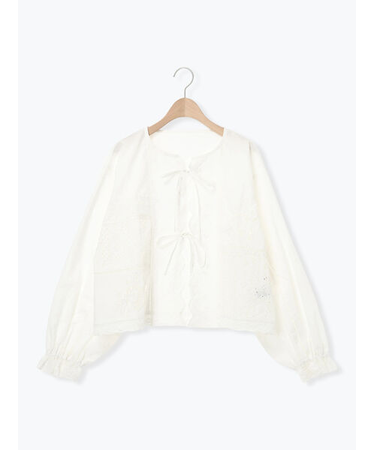 レースパッチワークブラウス