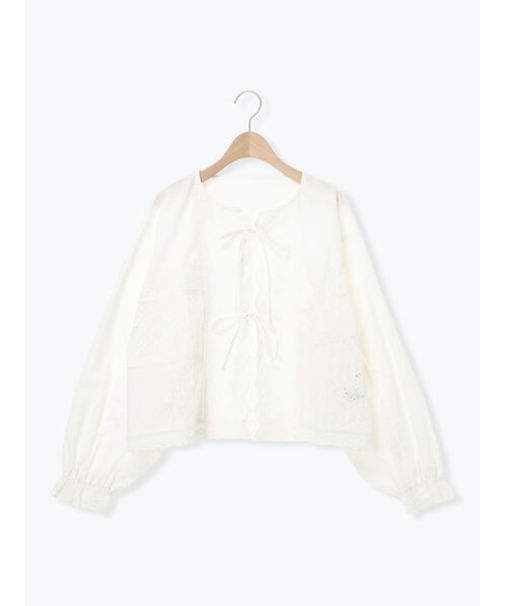 レースパッチワークブラウス