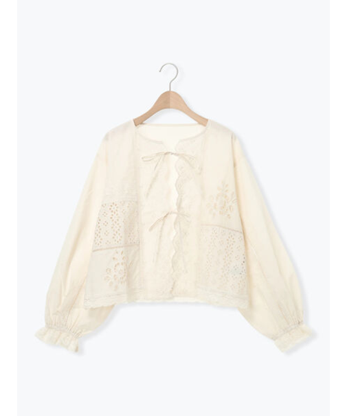 レースパッチワークブラウス