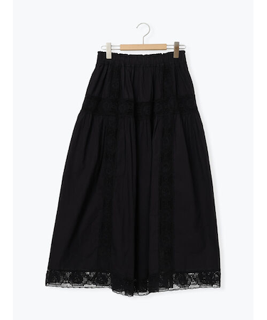 ローズ柄レースギャザースカート