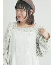 ワッフルローズ柄前後2WAYカットソー