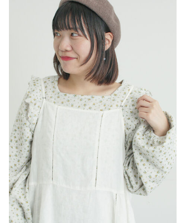 ワッフルローズ柄前後2WAYカットソー