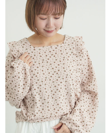 ワッフルローズ柄前後2WAYカットソー