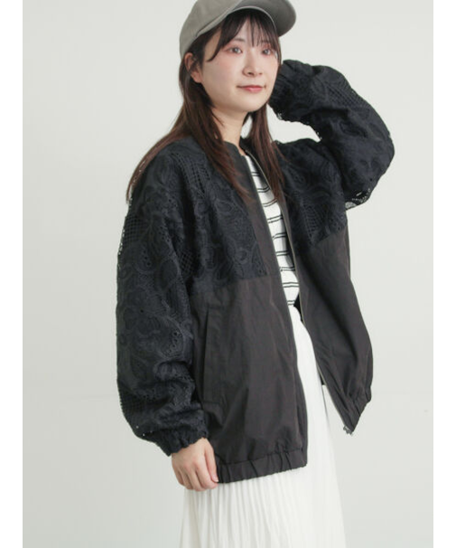 切り替えレースブルゾン