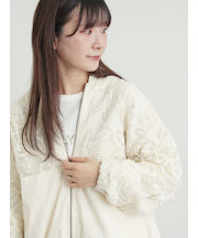 切り替えレースブルゾン