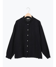 襟フリルレース重ねブラウス