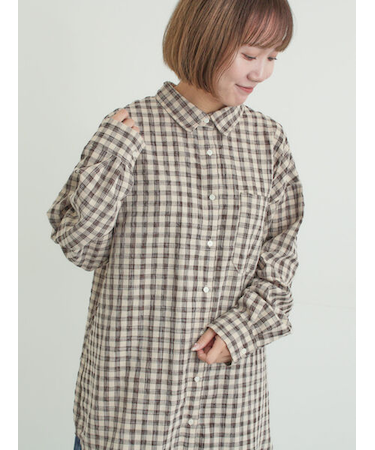 ポコポコチェックオーバーシャツ
