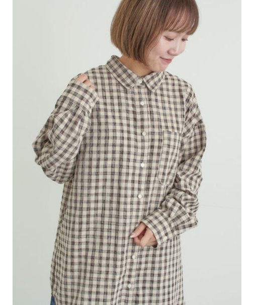 ポコポコチェックオーバーシャツ