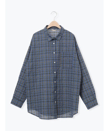 ポコポコチェックオーバーシャツ