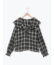 フリル襟ブラウス