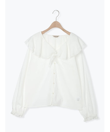 フリル襟ブラウス