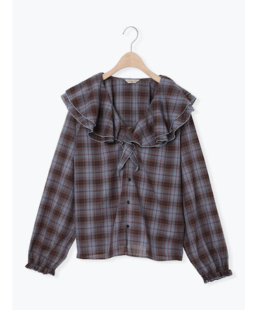 フリル襟ブラウス