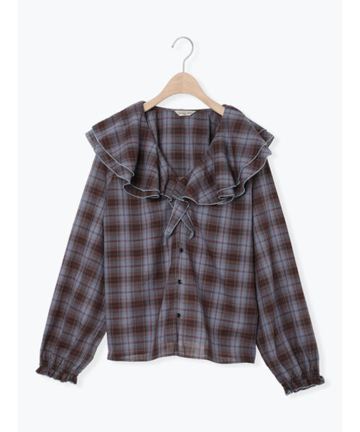 フリル襟ブラウス