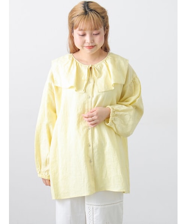 【Cross×Linen】セーラーカラーブラウス