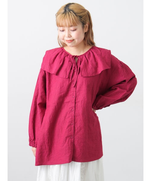 Samansa Mos2♡ 【Cross×Linen】セーラーカラーブラウス Cross×Linen】セーラーカラーブラウス｜サマンサモスモスの通販｜&mall