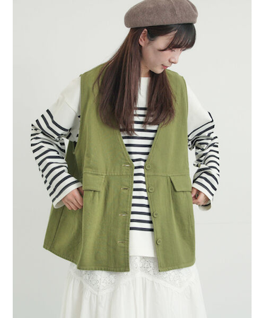 Vネックオーバーベスト