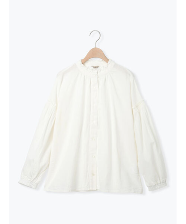 袖シャーリングギャザーブラウス