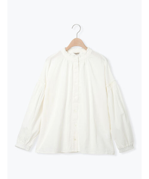 袖シャーリングギャザーブラウス