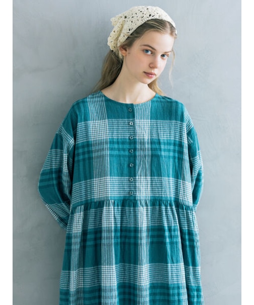 【Cross×Linen】ギャザーワンピース