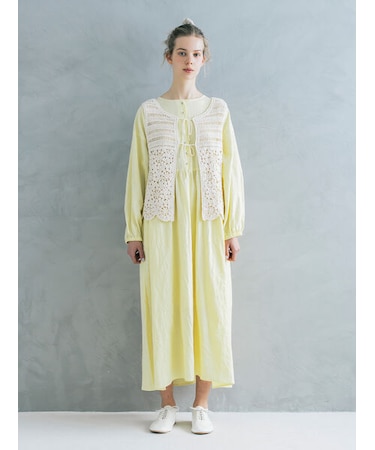 【Cross×Linen】ギャザーワンピース