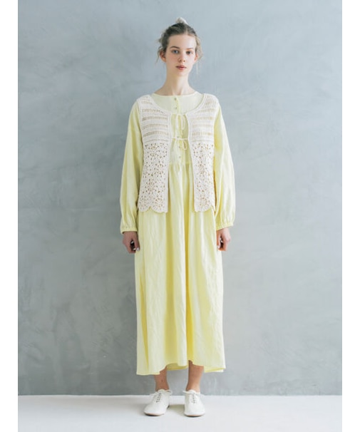 【Cross×Linen】ギャザーワンピース