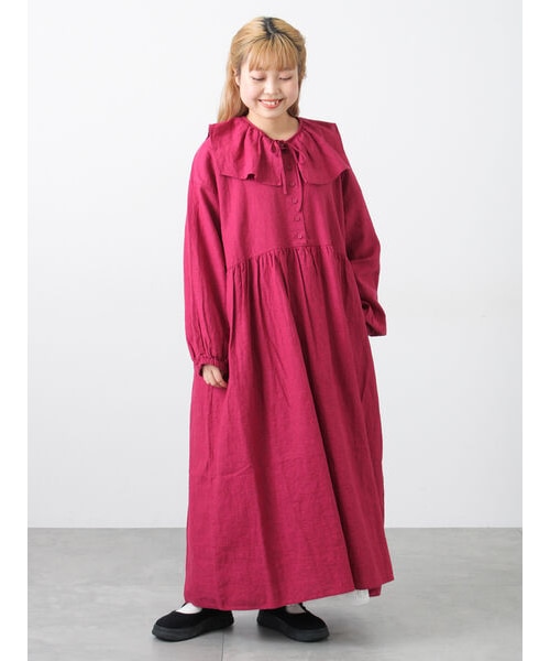 【Cross×Linen】ギャザーワンピース サマンサモスモス Cross×Linen】ギャザーワンピース｜サマンサモスモスの通販｜&mall
